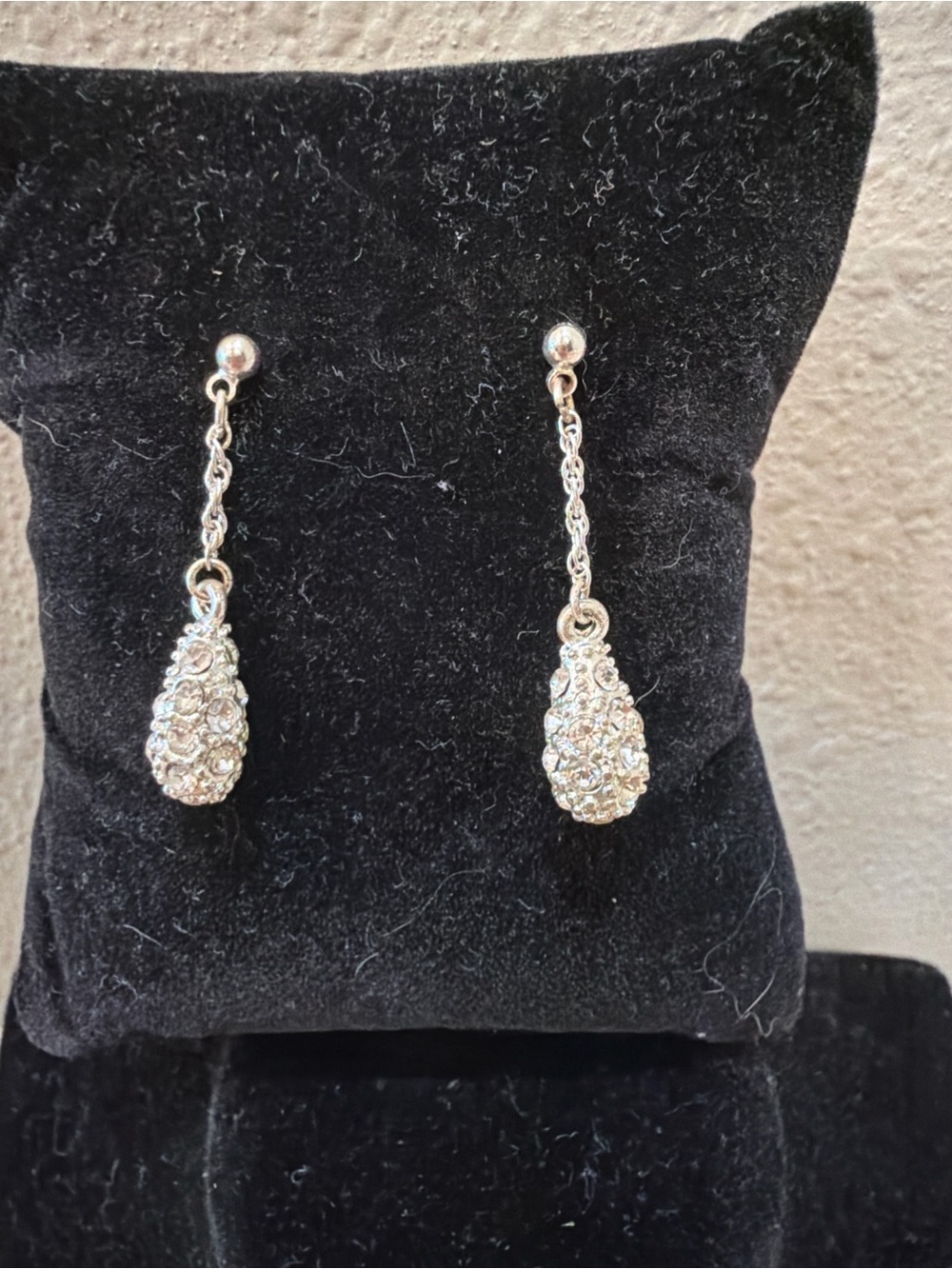 Sterling Silver Moissanite Teardrop Dangle Earrings